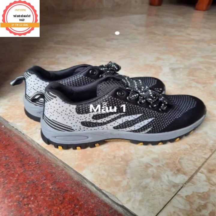 Giày Bảo Hộ Lao Động Nam Siêu Bền Mũi Sắt – Đế Lót Thép Chống Đinh, Chống Dập Ngón, Chống Tĩnh Điện mẫu xám 01