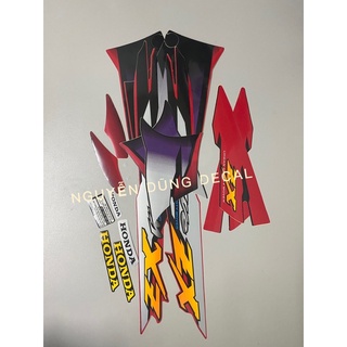 Nguyên bộ tem Wave ZX màu đỏ đen_Decal