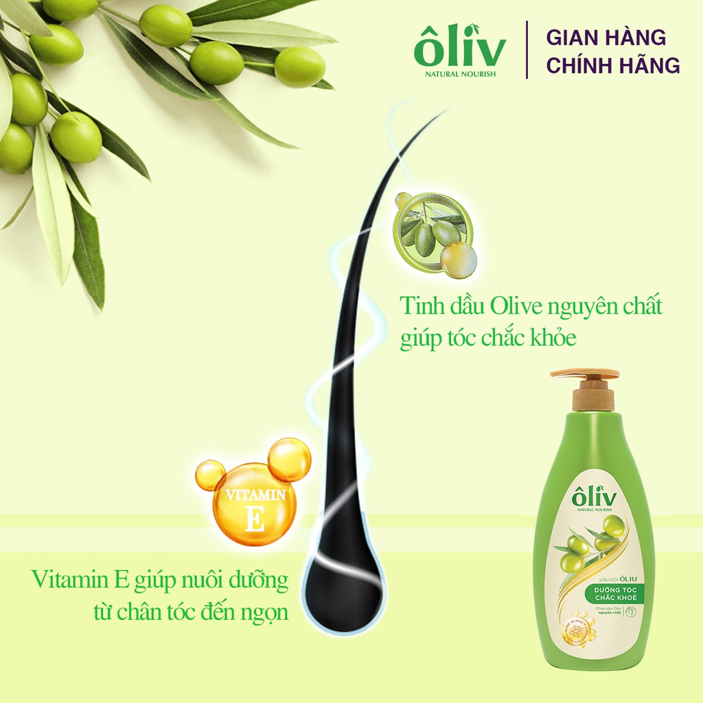 Combo Sữa Tắm Ôliv Sáng Da 650ml + Dầu Gội Ôliv Dưỡng Tóc Chắc khỏe 650ml