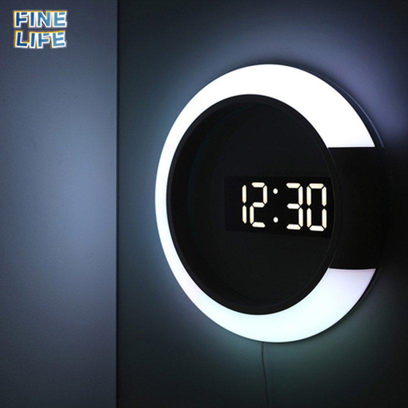 Đồng hồ treo tường có đèn LED 10.9 phong cách hiện đại
