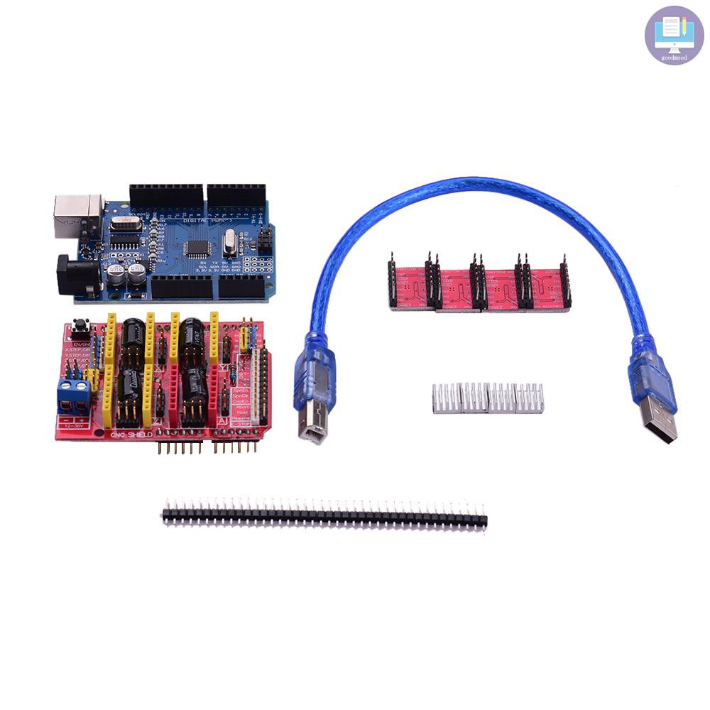 G&M Aibecy 3D Printer Accessories CNC Shield R3 Board A4988 Driver Kit With Heat Sink For Engraver 3D Printer