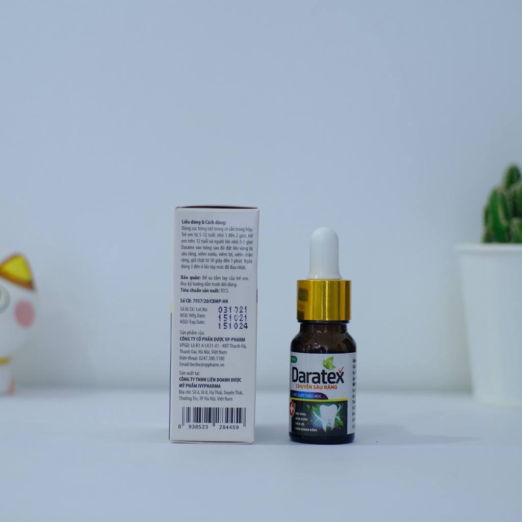 Chấm đau sâu răng DARATEX chiết xuất thảo dược - Làm dịu mát khi bị sâu răng, viêm nướu, viêm lợi - Nhà thuốc An Đức