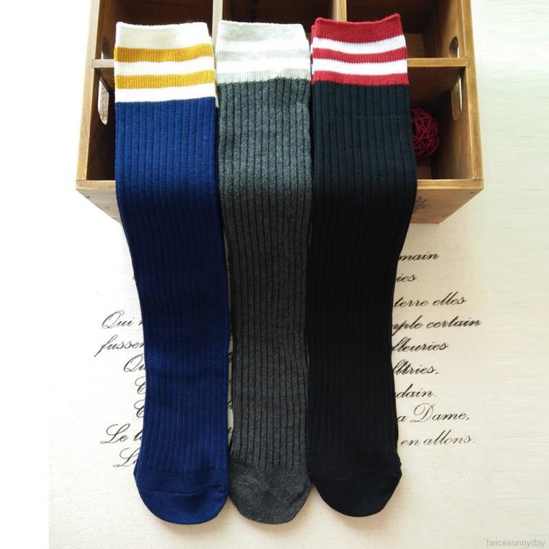 Vớ cotton cổ cao đơn giản tiện lợi giữ ấm dành cho bé gái