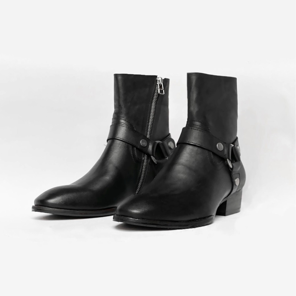Harness Boots thời trang nam chất liệu da bò đế phíp độn 4.5cm | BigBuy360 - bigbuy360.vn