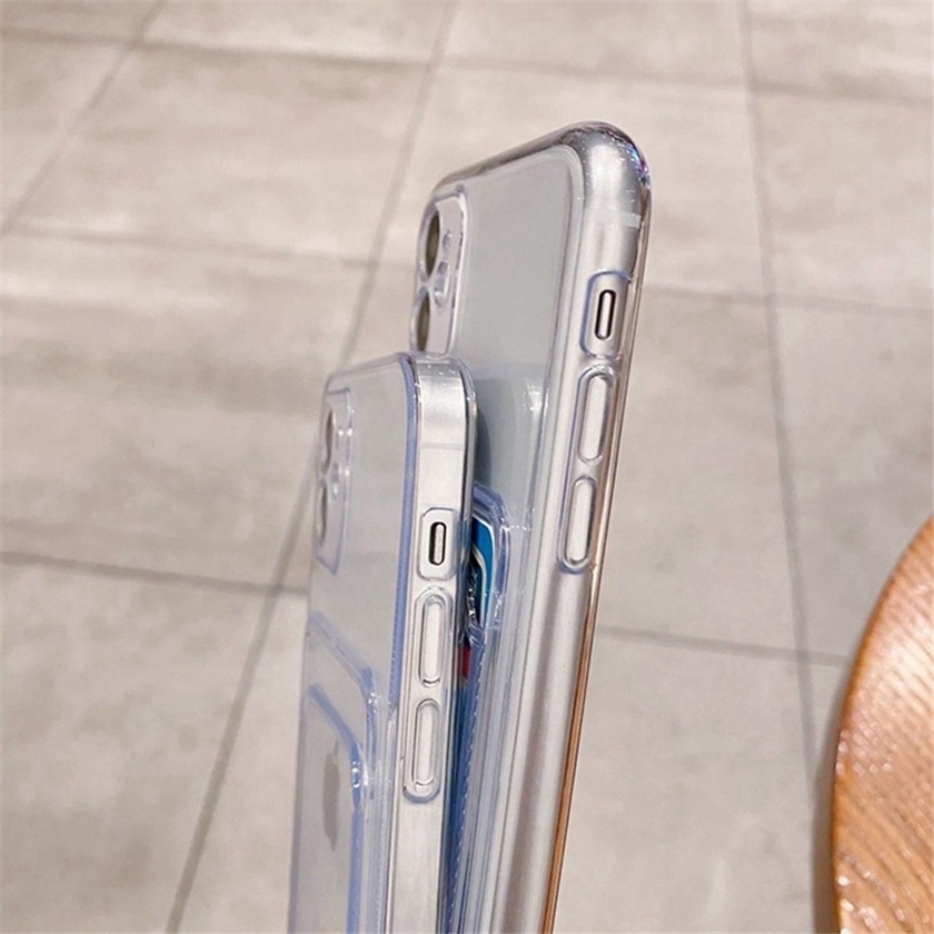 👏Ready Stock🎀 Ốp Điện Thoại Mềm Siêu Mỏng Có Ngăn Đựng Thẻ Cho Compatible For iPhone 13 12 Pro Max SE2020 11 Pro Max X Xr Xs Max 8 7 6 6s Plus