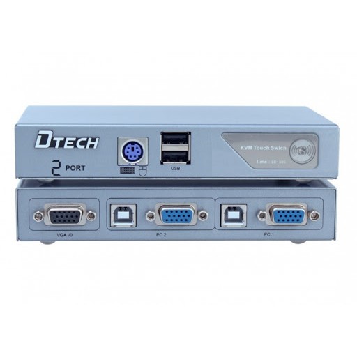 BỘ CHUYỂN NHIỀU CPU XÀI CHUNG 1 MÀN HÌNH DATA VGA KVM DTECH 500MHZ 2 CPU DT 8021 , 4 CPU DT 8041