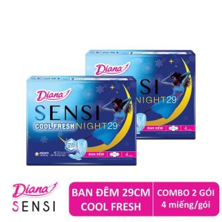 combo 6 gói băng vệ sinh Diana Đêm sensi cool fresh night 29cm/35cm