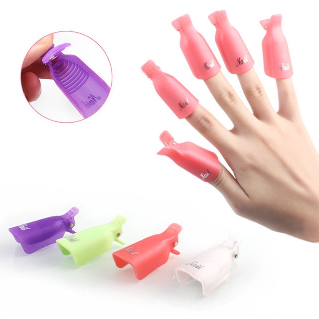 Kẹp ủ phá sơn gel móng tay set 10 chiếc phụ kiện nail Jeliva Chính Hãng