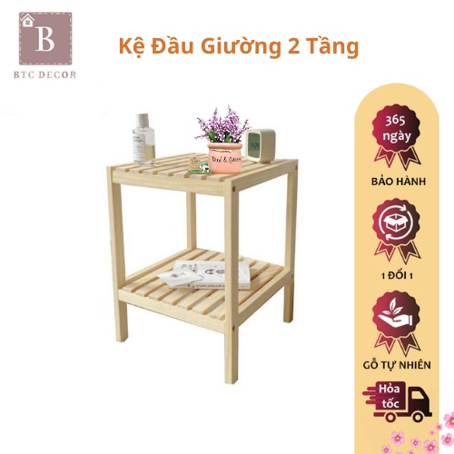 Kệ Gỗ Đầu Giường -Tủ Tap Đầu Giường Decor Phòng Gỗ Thông Nhập Khẩu - Trang Trí Phòng, Chống Mối Mọt, Ẩm Mốc - BH 1 Năm