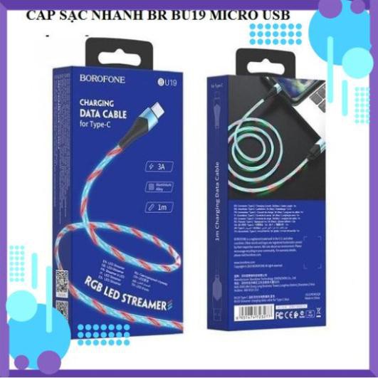 CÁP SẠC NHANH TỰ NGẮT - Borofone BU19 Micro Usb - Dây Sạc Phát Sáng | 32002 COP