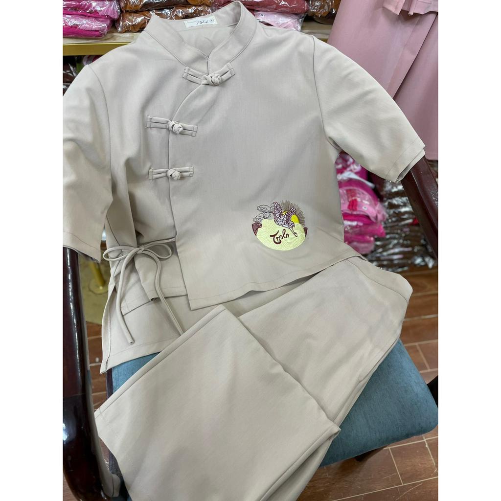Đồ Lam Đi Chùa # Bộ Tịnh Chất Cotton Lạnh # Quần Áo Nữ Cao Cấp