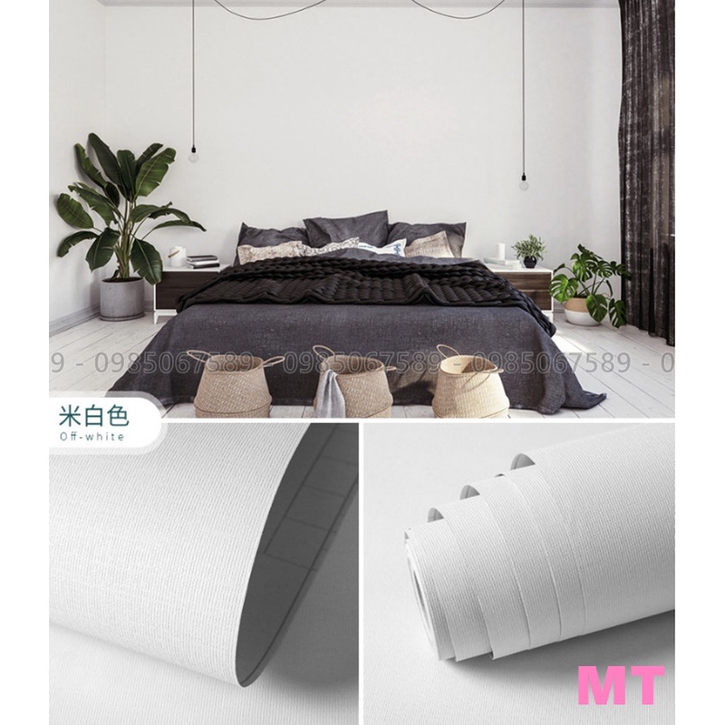 Giấy dán tường trơn phòng ngủ một màu đơn giản đẹp có sẵn keo