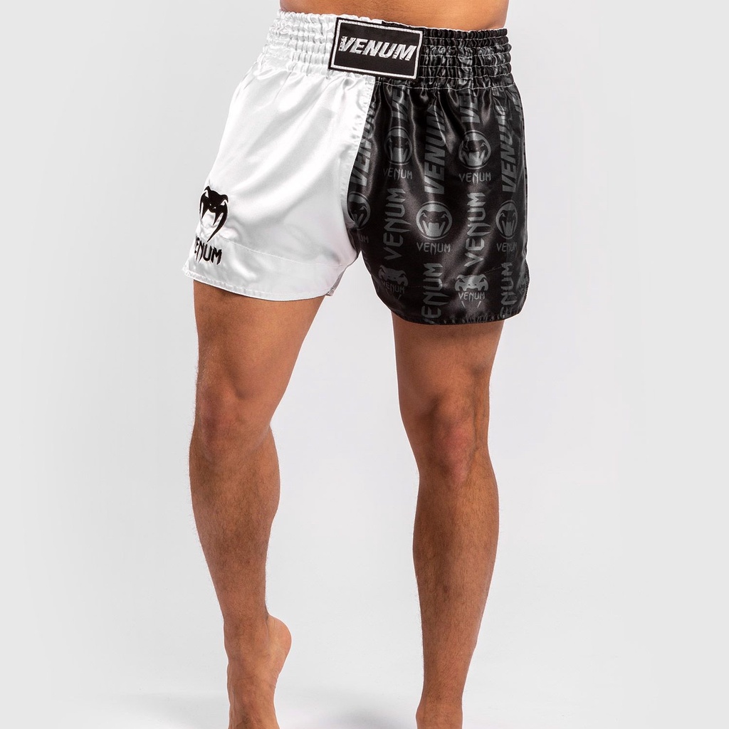 Quần Muay Thai Venum Logos - Black/White