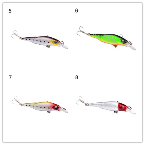 Mồi giả crankbait mô phỏng động tác thật của cá nước ngọt nhỏ, có 2 lưỡi câu