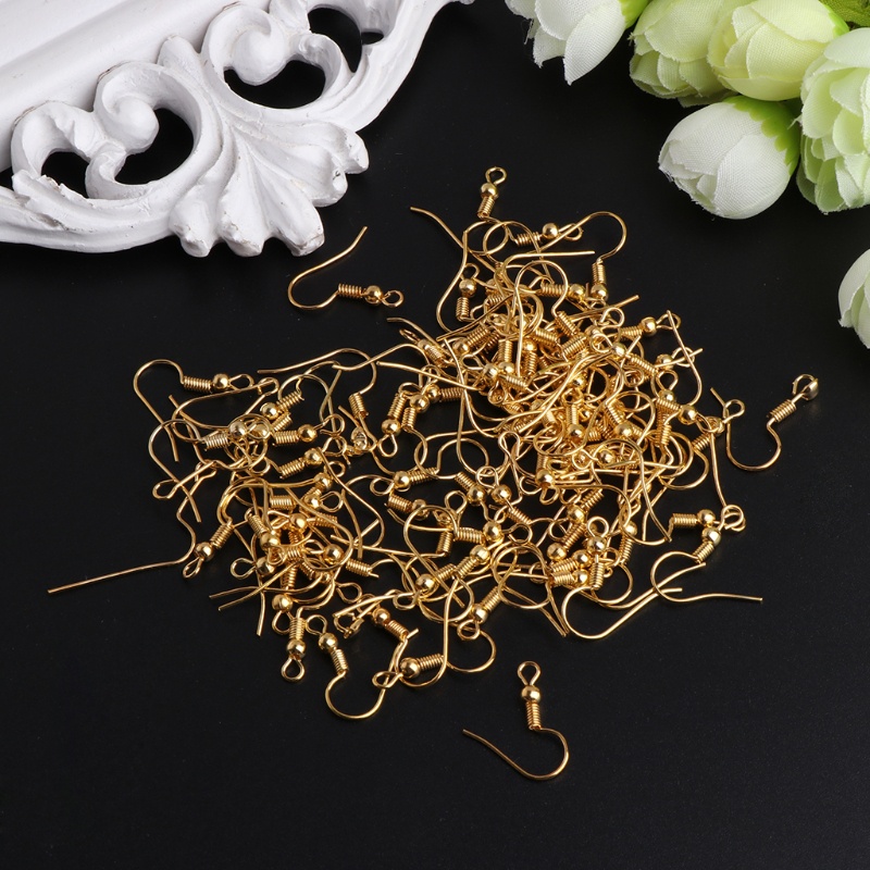 Set 100 Móc Khuyên Tai Mạ Vàng Chống Dị Ứng Phong Cách Vintage