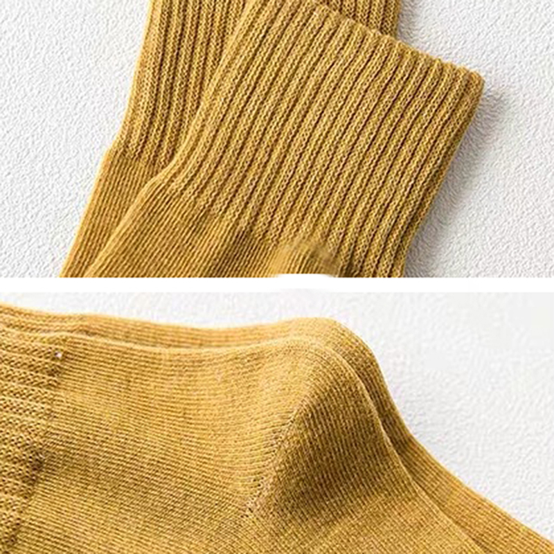 Tất Cotton Dài Màu Trơn Phong Cách Nhật Bản
