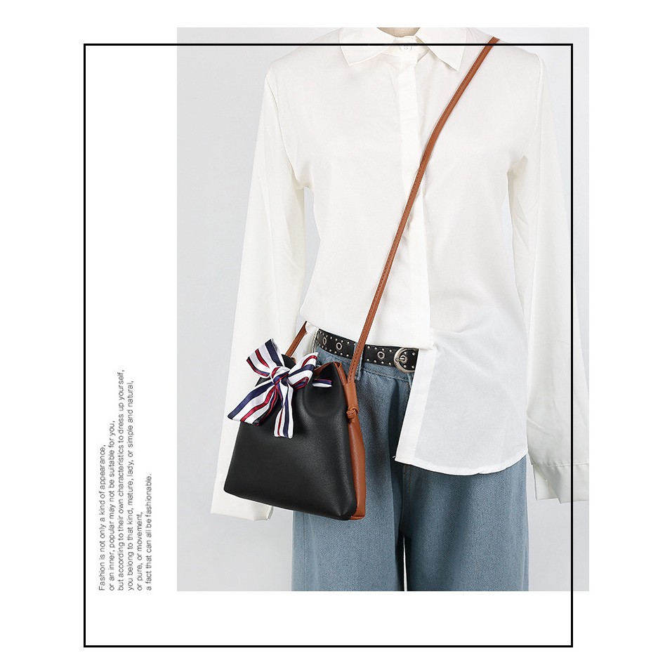 Túi đeo chéo phong cách Hàn Quốc đơn giản thanh lịch dành cho nữ