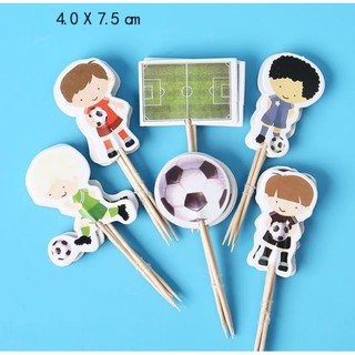 Set que cắm 24 que đội bóng đá - Phụ kiện trang trí bánh sinh nhật
