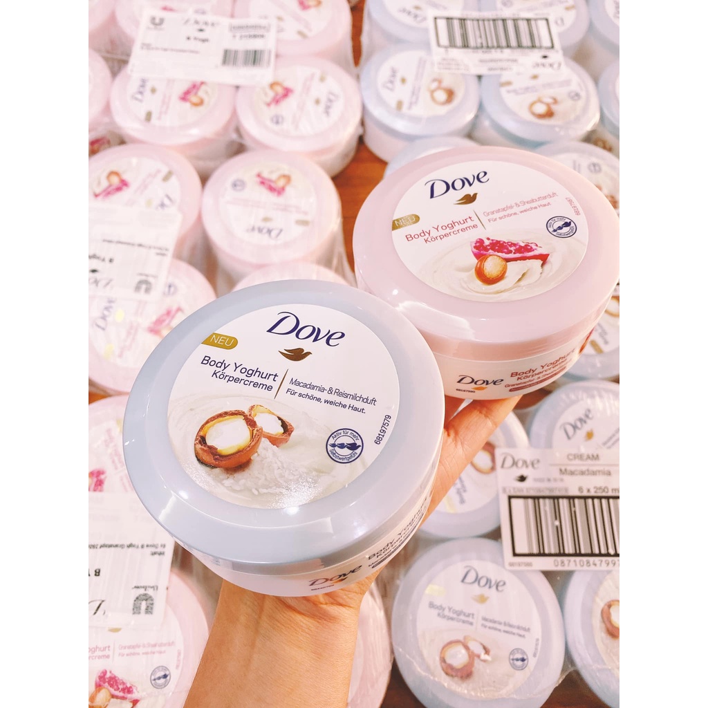 Tẩy da chết &amp; dưỡng thể Dove Đức &amp; Mỹ macca, lựu, lavender, tẩy da chết body - Gemizy Shop