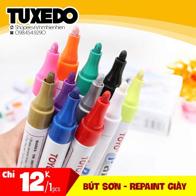 Combo 11 bút Repaint các màu (customs giày, phục hồi giày, tẩy trắng vết ố đế giày)