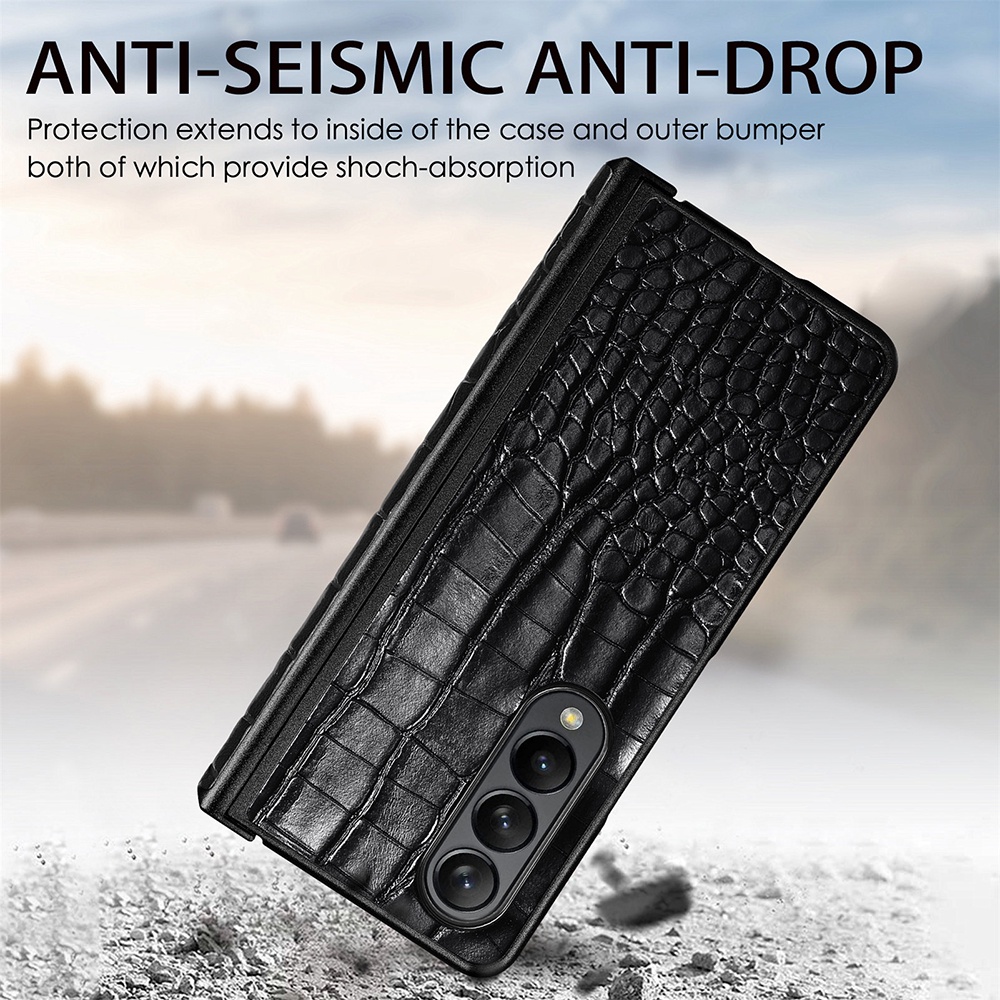 Ốp Điện Thoại Da Cá Sấu Chống Sốc Cho Samsung Galaxy Z Fold4 Samsun Sumsung Fold 4 Samsungzold4 5G