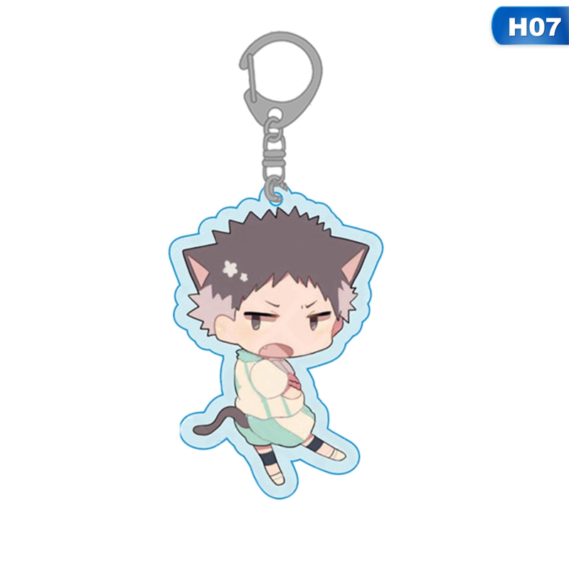 flowersqueen Móc chìa khóa phong cách nhân vật hoạt hình Haikyuu độc đáo dễ thương