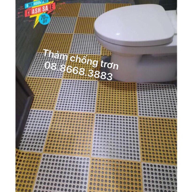 10 Tấm Thảm Trải Sàn Kháng Khuẩn Nhật Bản Chống Trơn Trượt KT:30*30 Loại 1 300gr/tấm 16 lỗ/ 30cm