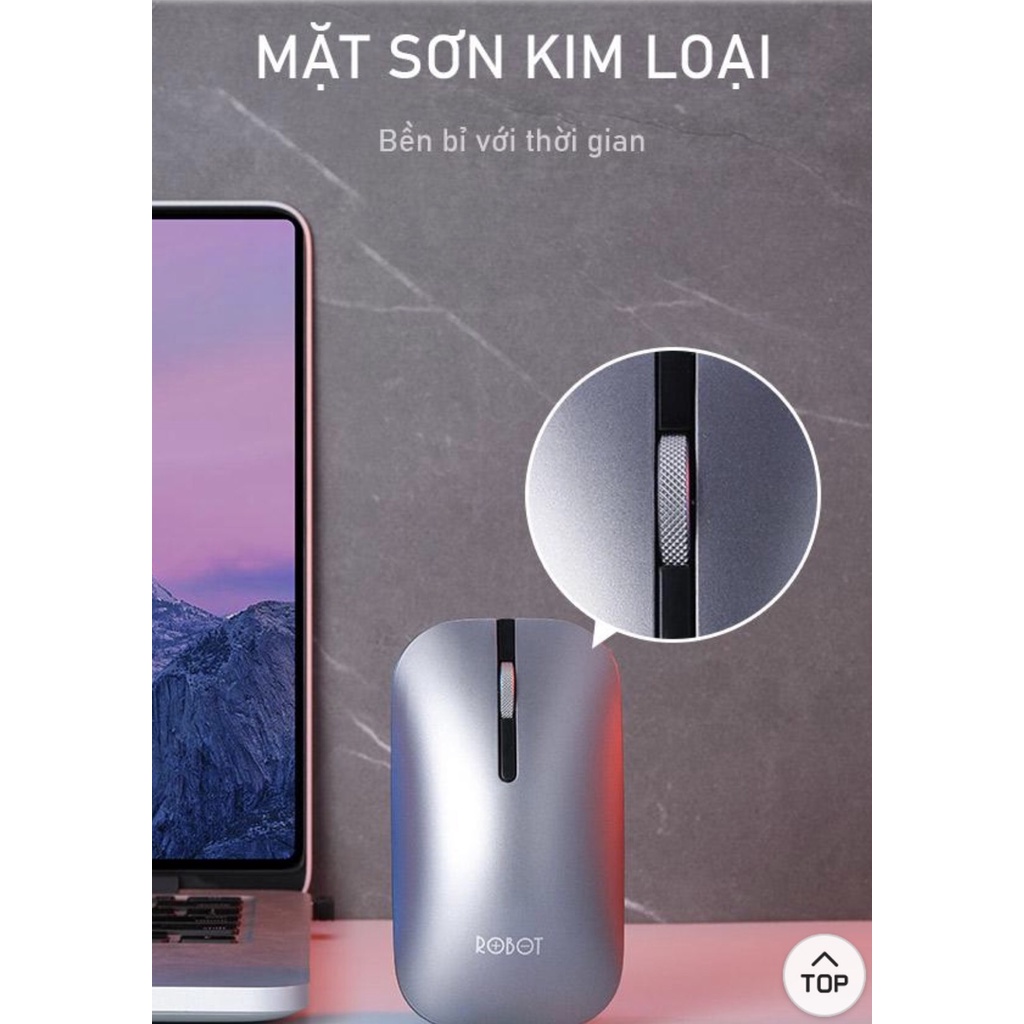Chuột Quang Không Dây Tĩnh Âm Khoảng Cách Tín Hiệu 10m Độ Phân Giải 1600DPI Bảo Hành Chính Hãng