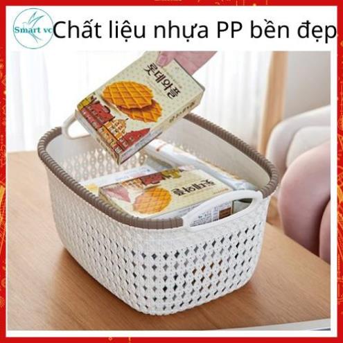 Giỏ nhựa,rổ nhựa đựng đồ có quai cầm Song Long đa năng tiện lợi, nhiều size, màu ngẫu nhiên (hồng, vàng, xanh, kem)