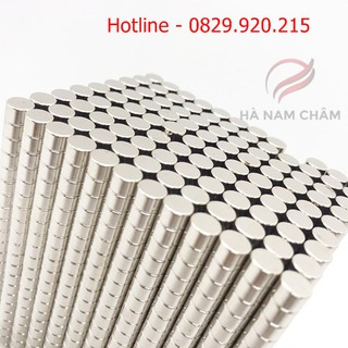 Bộ 50 nam châm viên D6×4mm mạ nikel - nam châm vĩnh cửu