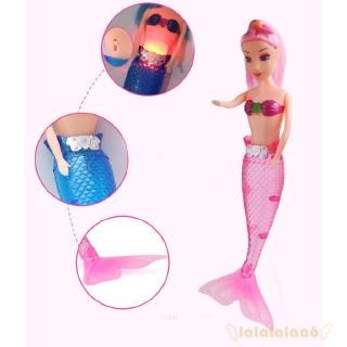 Búp bê đồ chơi hình nàng tiên cá dễ thương có đèn LED chống nước
