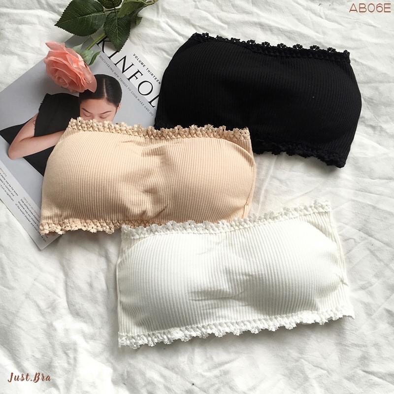 Áo Ngực Quây. Áo Lót Bra Dây Ống Cài Sau Viền Ren Không Dây Có Mút Nâng Ngực co giãn theo body.