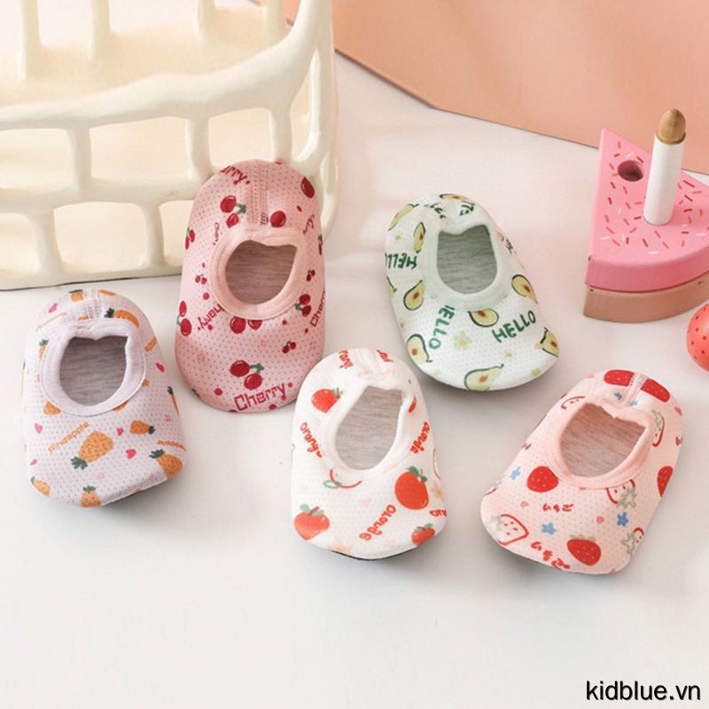 Fruit Print Toddler Socks Newborn Indoor Socks Children Socks Cotton Mesh Socks Breathable Baby Non-slip Floor Socks