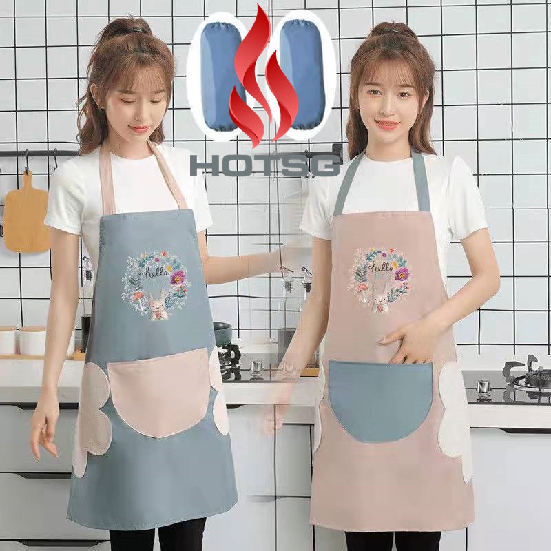 Tạp dề nhà bếp chống thấm nước và dầu, tạp dễ vệ sinh thời trang, dễ thương