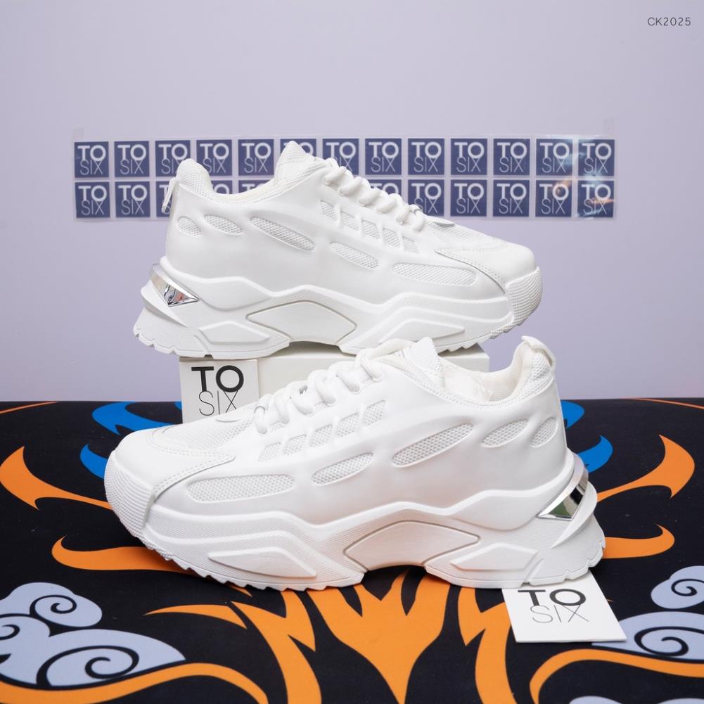 Giày Sneaker Thể Thao Nam Cao Cấp TOSIX Gót Kim Trắng Tăng Chiều Cao 5cm Mã CK2025 🆘