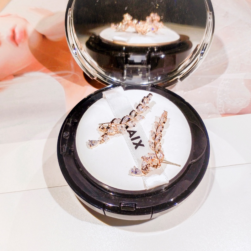 Bông tai lúa mì JIUDUOLAN dáng dài tua rua hình lá phong cách Hàn Quốc cá tính thời trang cho nữ