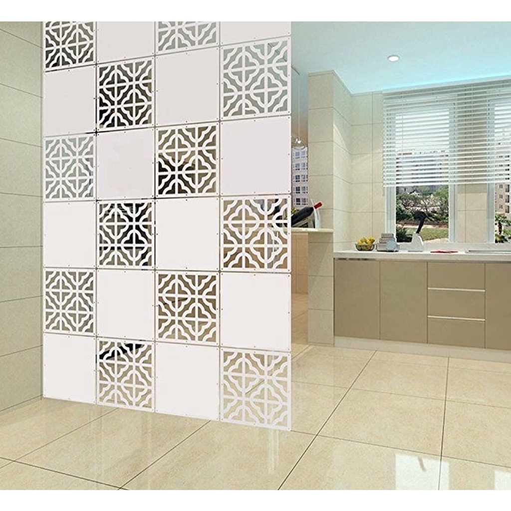 Vách ngăn hoa văn treo size: 29cm x 29cm màu trắng trang trí phòng khách, quán cafe, bar, nhà hàng... nhiều mẫu đẹp