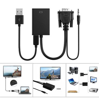 Cáp chuyển đổi VGA sang HDMI 1080P HD + Audio TV AV HDTV Video