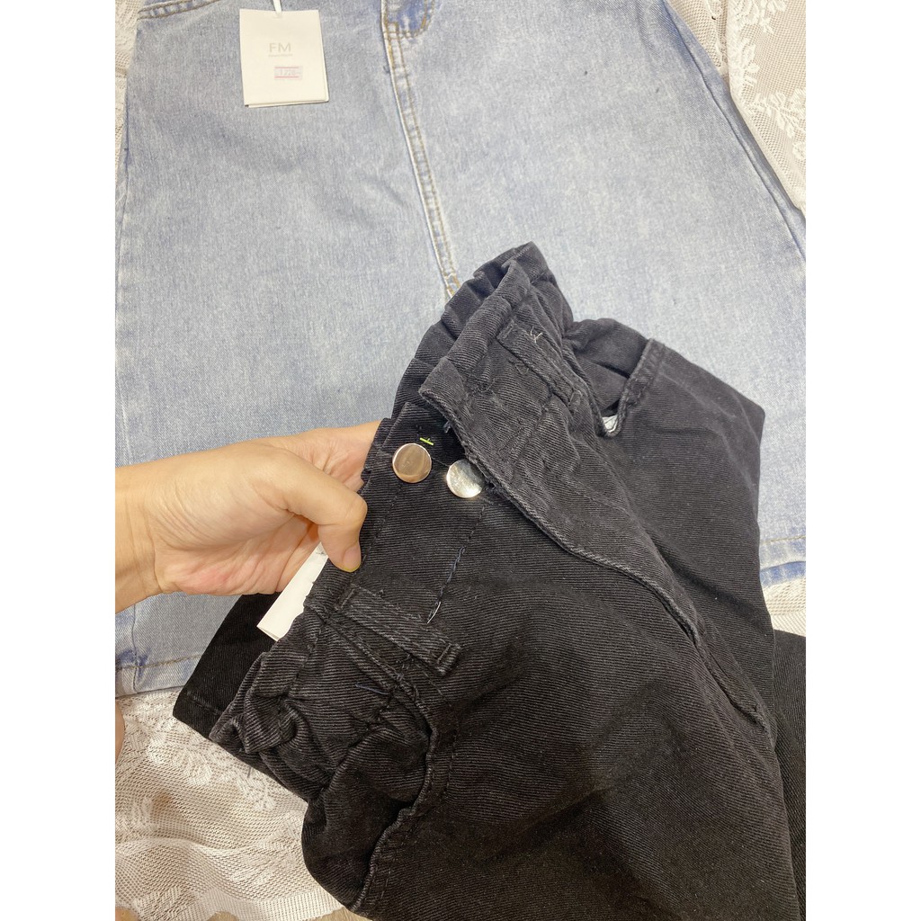 Chân váy jean cạp chun, chân váy bò chữ a 2 màu đen, xanh | BigBuy360 - bigbuy360.vn