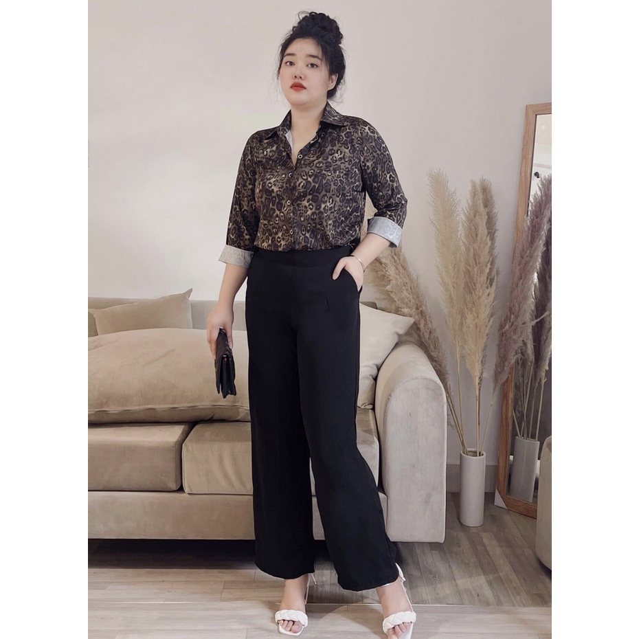 Bigsize: Áo sơ mi lụa siêu xinh chất liệu mát
