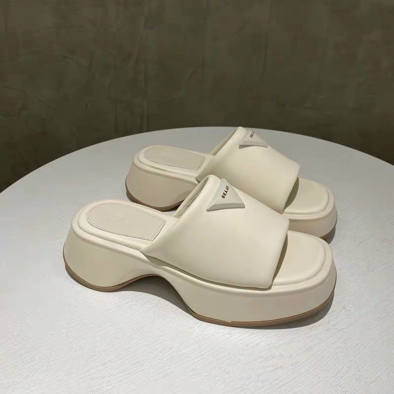 Dép xuồng quai ngang p r a d a đế xuồng 5 phân - Camel Store