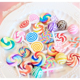 Mua Túi combo 30 charm kẹo mút cầu vồng các loại cho các bạn trang tri vỏ ốp điện thoại  DIY