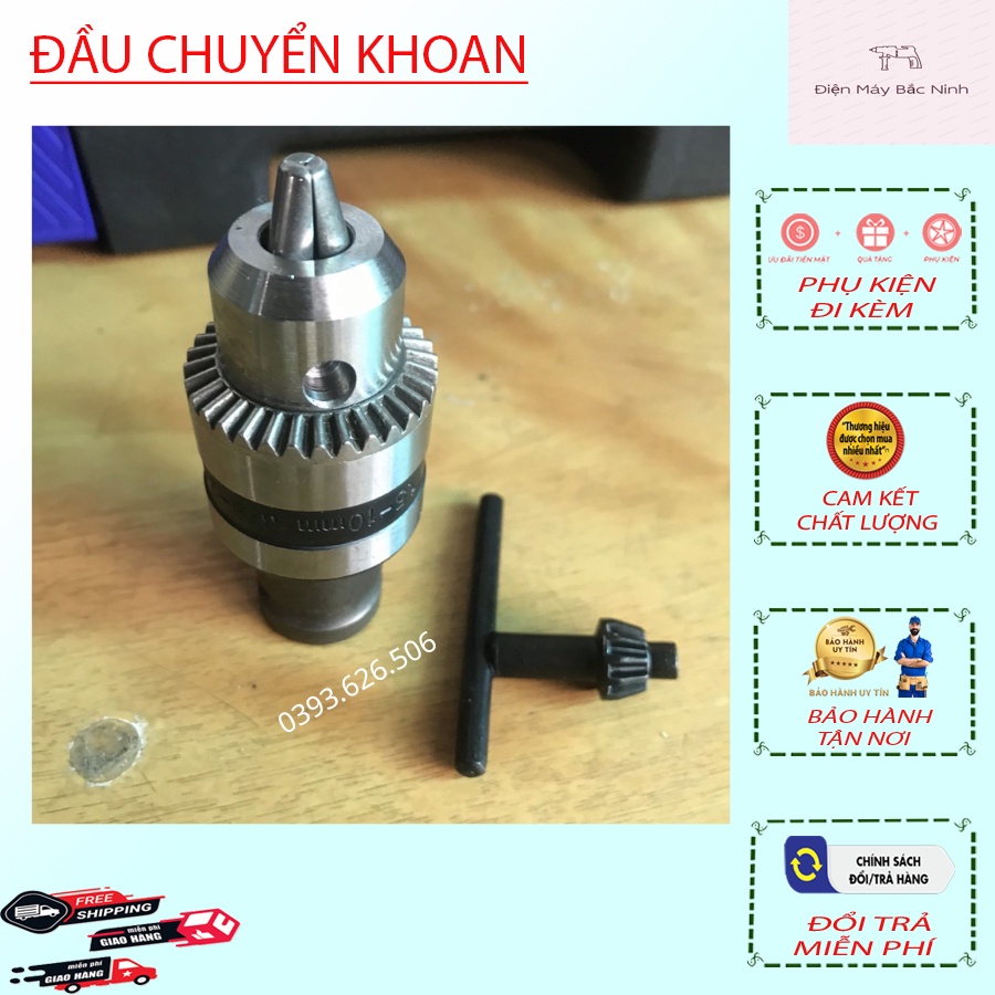 Đầu Chuyển Khoan 13Ly.Tiện lợi cho anh em sử dụng khi chuyển từ siết bu long sang khoan. Chất Lượng Cao