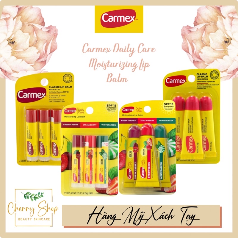 [Hàng USA] Son dưỡng trị khô nứt môi Carmex Classic Lip Balm Medicated (7,5g)