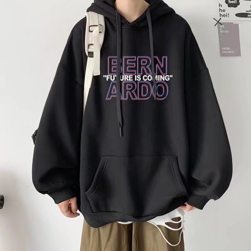 Áo Hoodie unisex in chữ BERN ARDO là điểm nhấn, chất nỉ bông 2 lớp, mũ 2 lớp dày dặn, phong cách ullzang