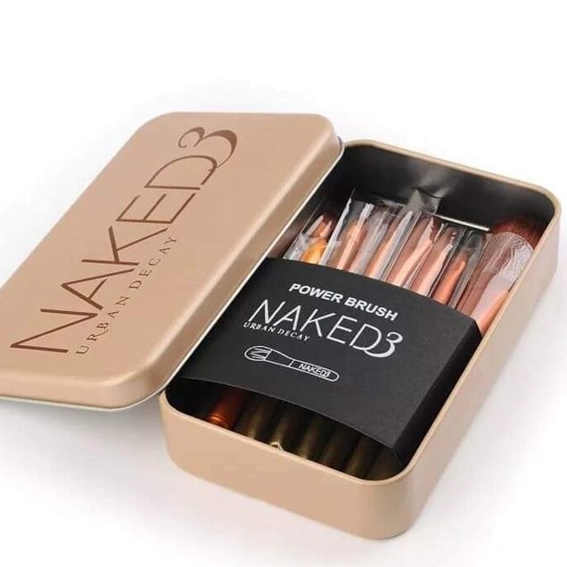 Cọ trang điểm cọ trang điểm-Bộ cọ trang điểm cá nhân NAKED 12 cây hộp- Dụng cụ trang đểm 12 cây