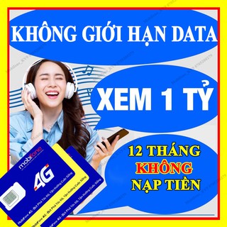 SIM DATA MAX KHÔNG GIỚI HẠN DUNG LƯỢNG [DTHN Y60 S50 DIP50 PHN2] TRỌN GÓI - 1 NĂM 4G