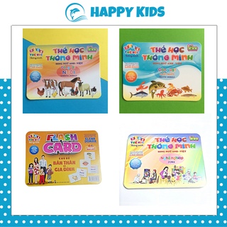 Thẻ học thông minh theo chủ đề loại to song ngữ Việt - Anh, thẻ Flashcard cho bé từ 0-6 tuổi HAPPY KIDS247