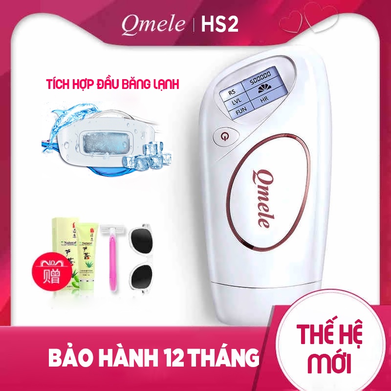 Máy Triệt Lông Mini Qmele HS2- Triệt Lông Vĩnh Viễn Cầm Tay Cá Nhân Tại Nhà Công Nghệ Xung Ánh sáng IPL Cường Độ Cao
