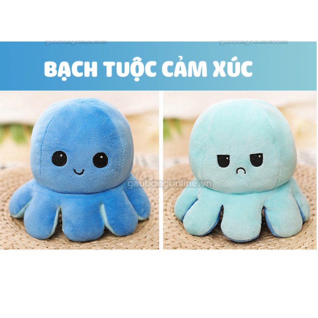 Bạch Tuộc Nhồi Bông Cảm Xúc, 2 Mặt Xanh Ngọc - Xanh Dương Gấu Bông Online